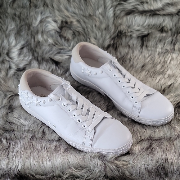 Ash Shoes - Ash Studded Star White Leather Low-Top Sneakers